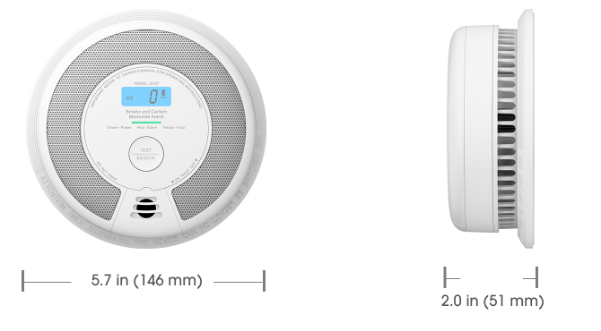 DTCTCS10WT, Detector de humo y monóxido de carbono, diseño pequeño, sensor,  vida útil 