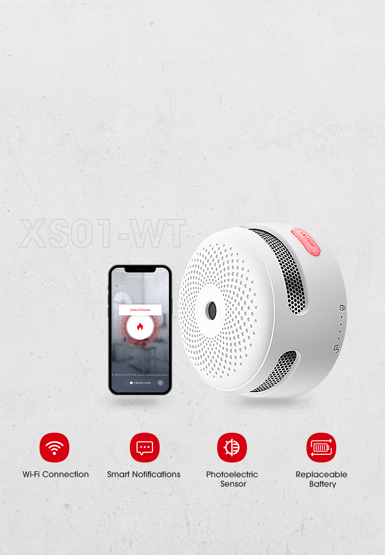 X-Sense DS21 Battery-Powered Home Smoke Detector Fire Alarm with Photoelectric 